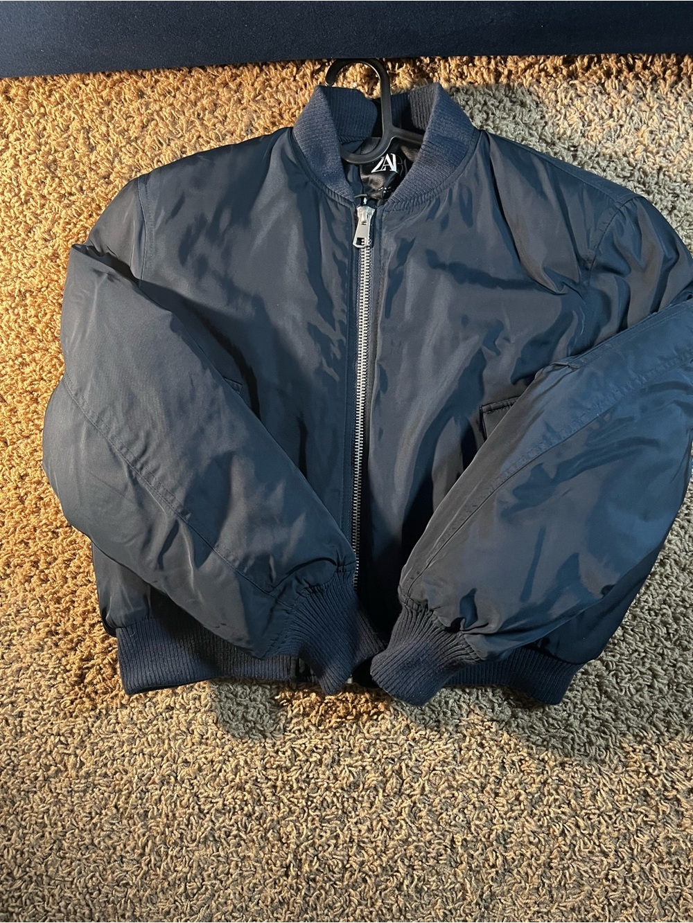 Zara Navy Blue Bomber Jacket